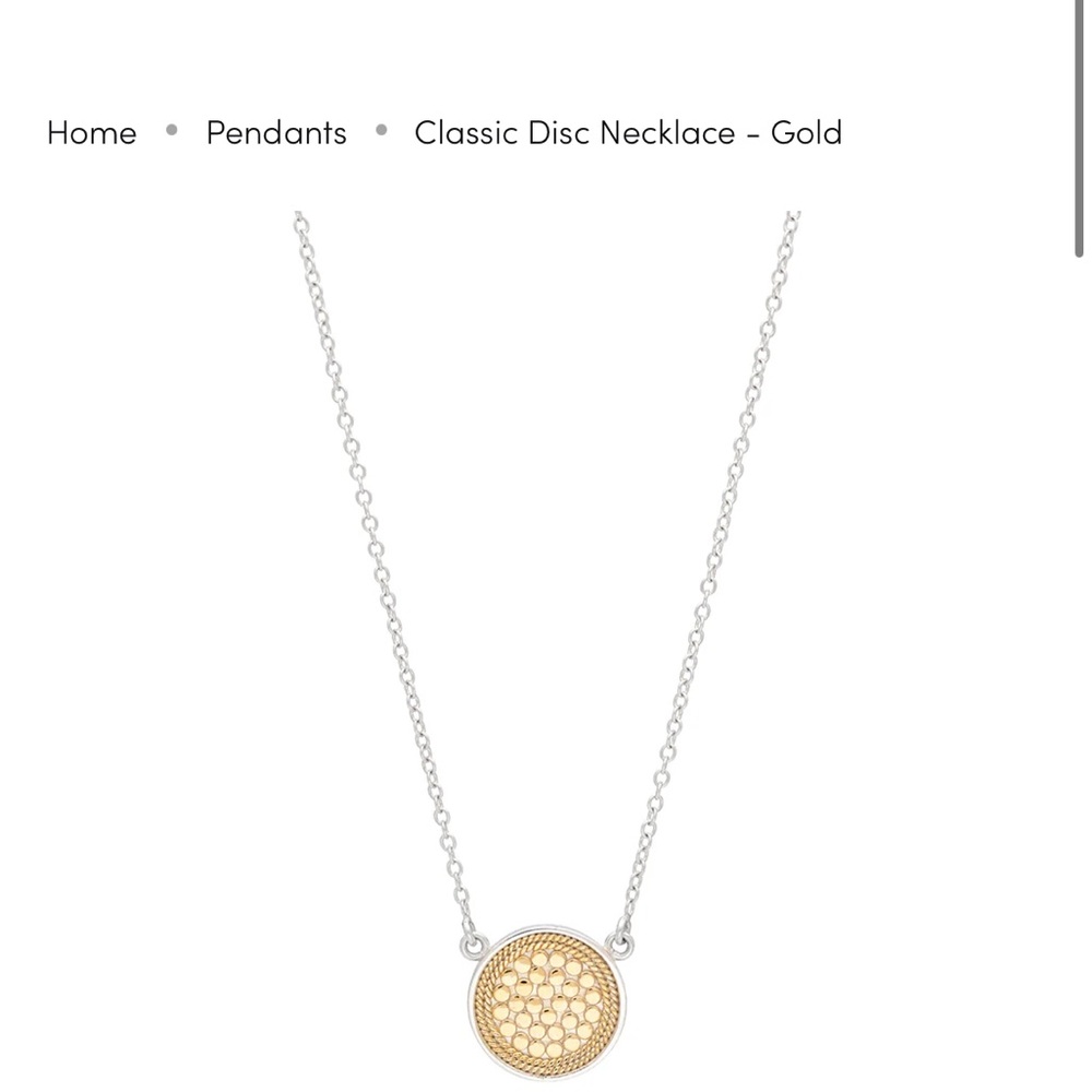 Anna Beck Classic Disc Necklace Reversible Gold & Silver